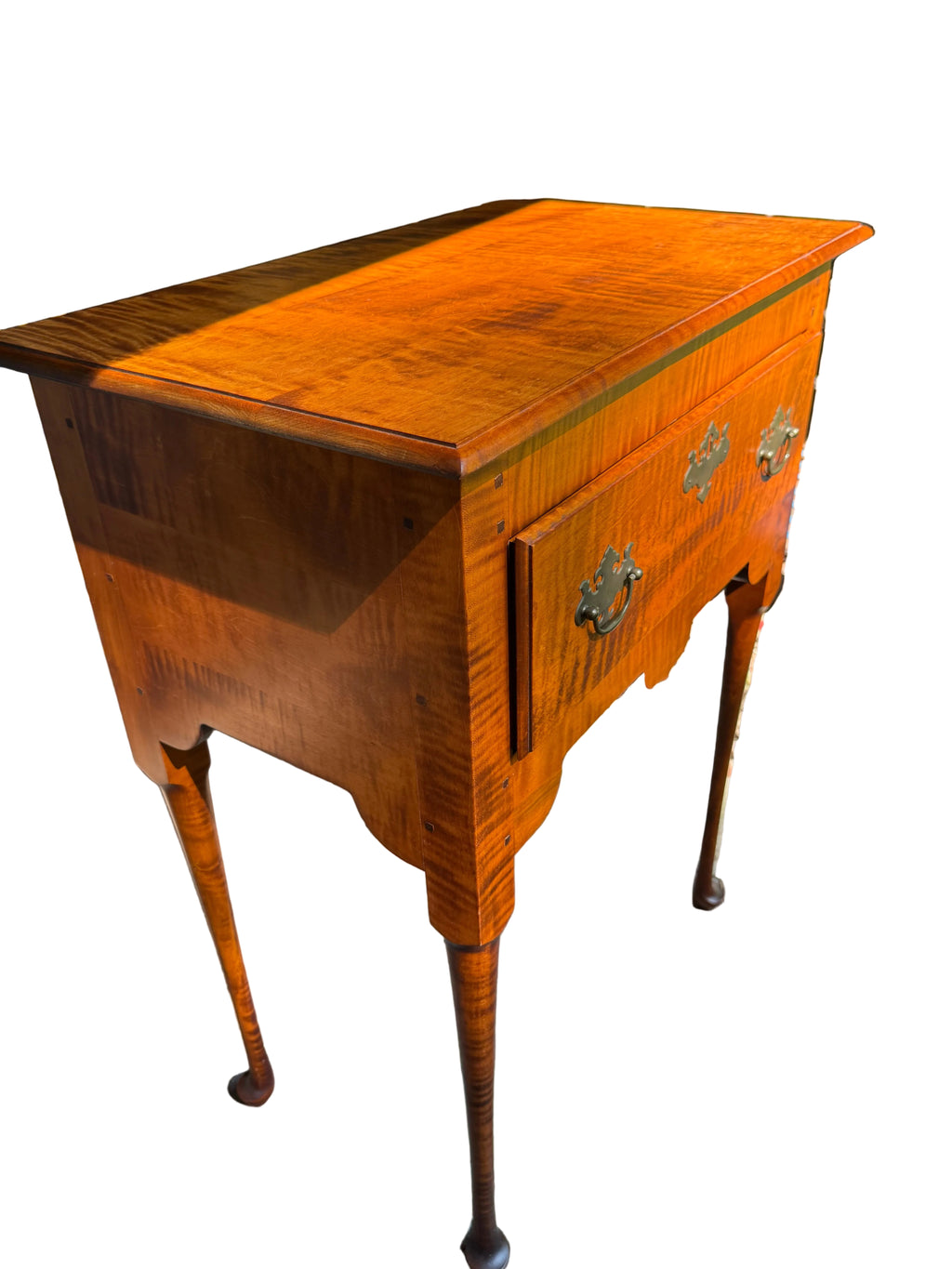 J.L. Treharn Tiger Maple Queen Anne Server