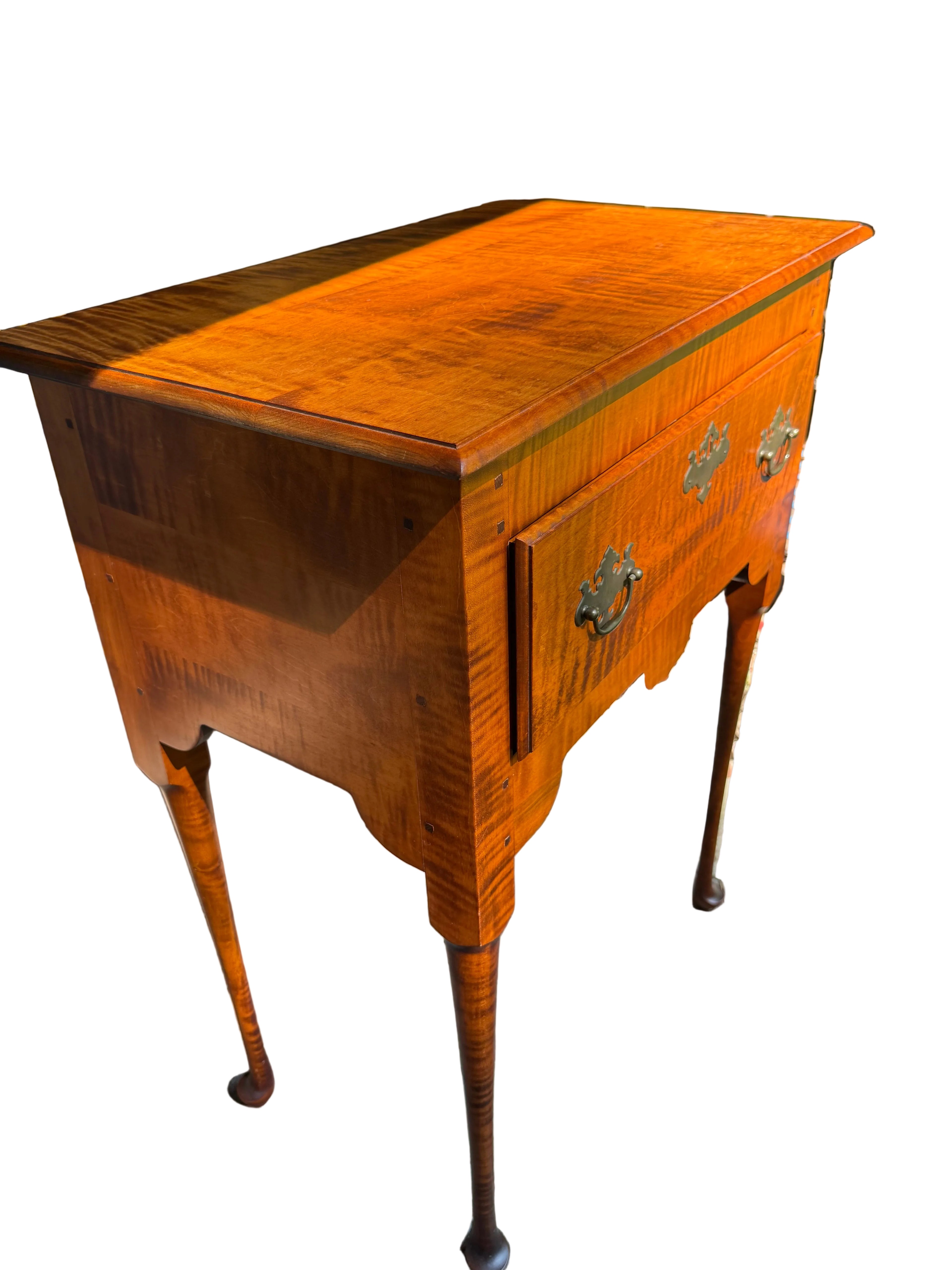 J.L. Treharn Tiger Maple Queen Anne Server