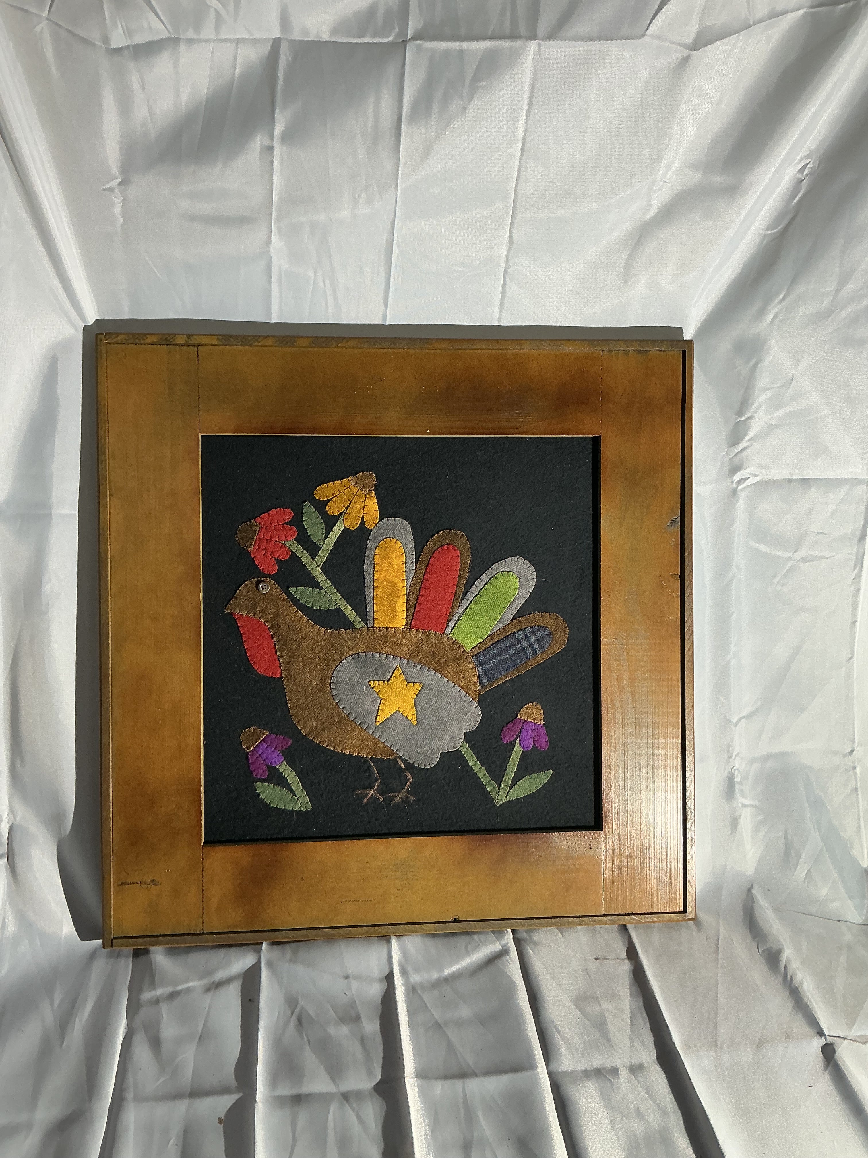 Hand stitched on velvet