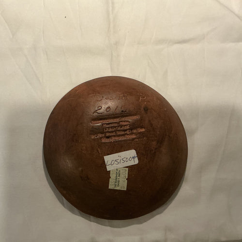 6” Redware plate by Dawn P. Of Turtlecreek Potters