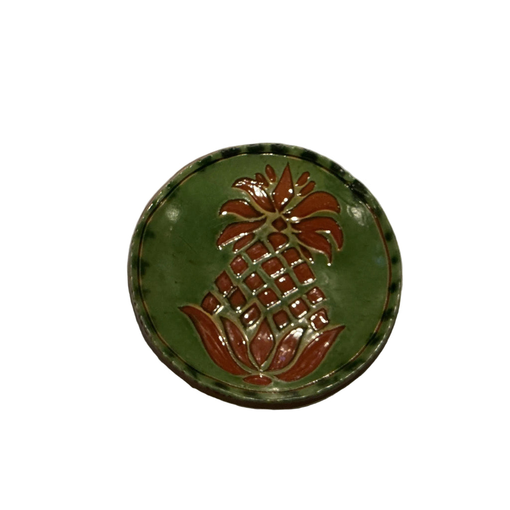 6” Redware plate by Dawn P. Of Turtlecreek Potters