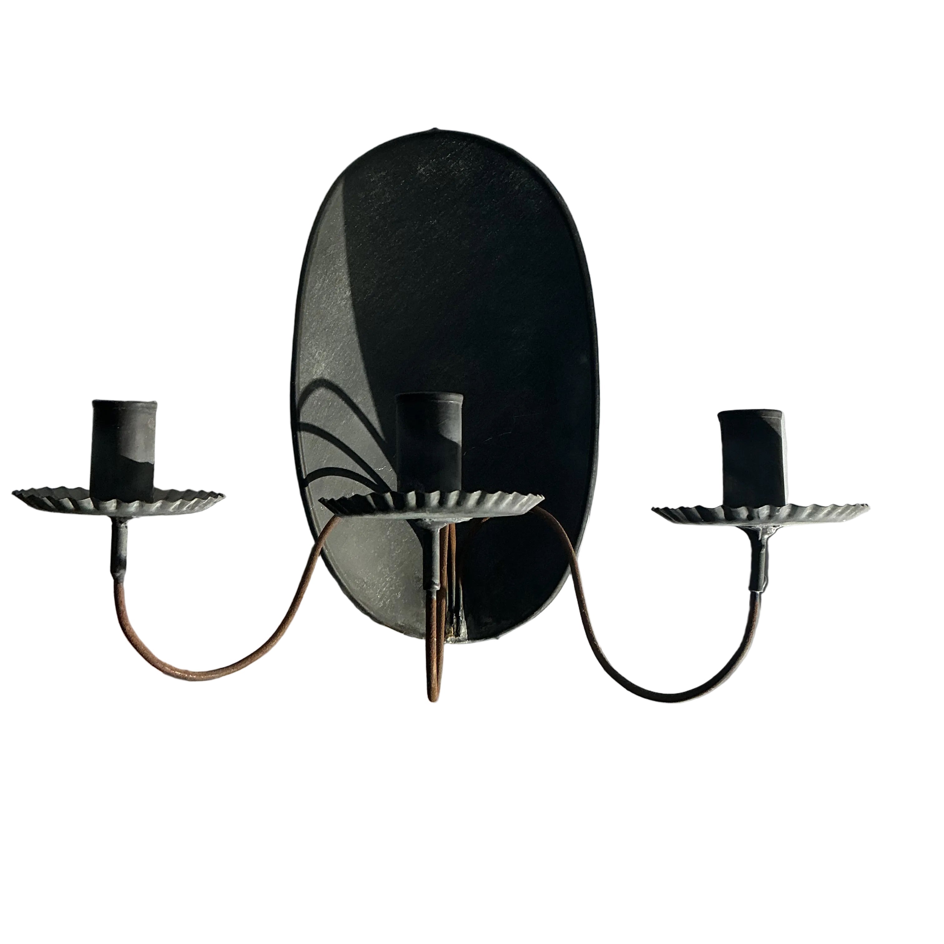 3 arm tin wall sconce by Carriage House Lighting