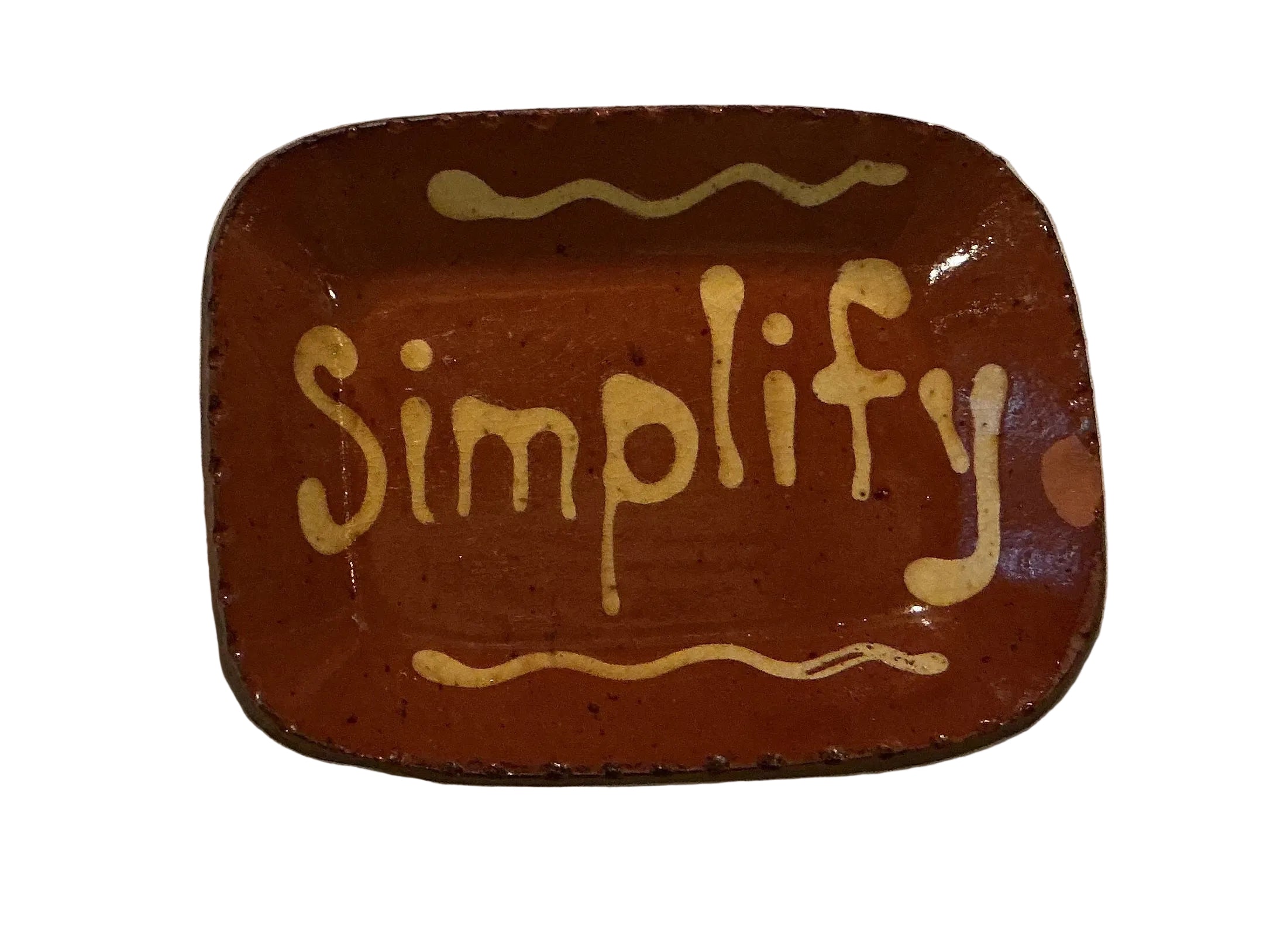 5” x 3.5” Redware plate by Turtlecreek Pottery