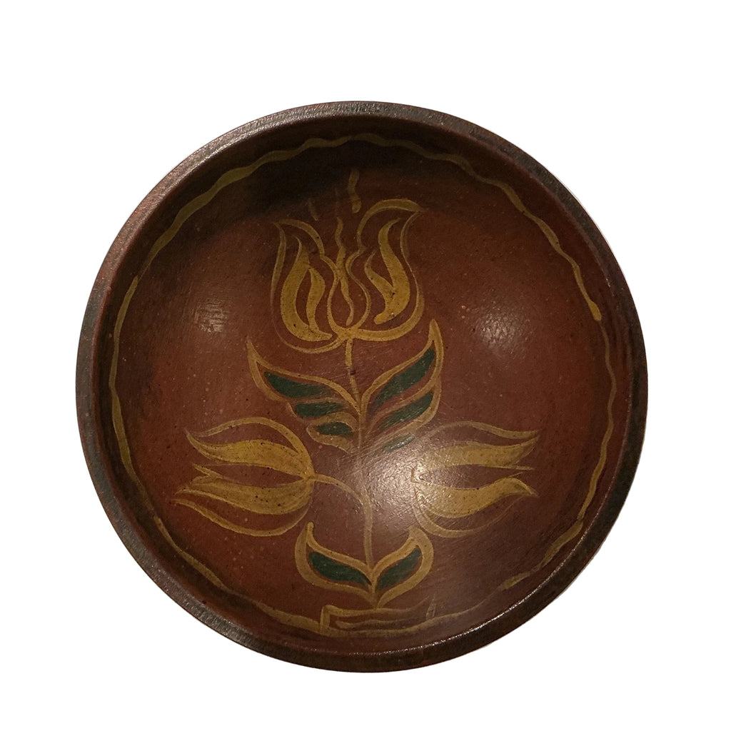 Hand decorated bowl by Kathy Graybill. 7” opening