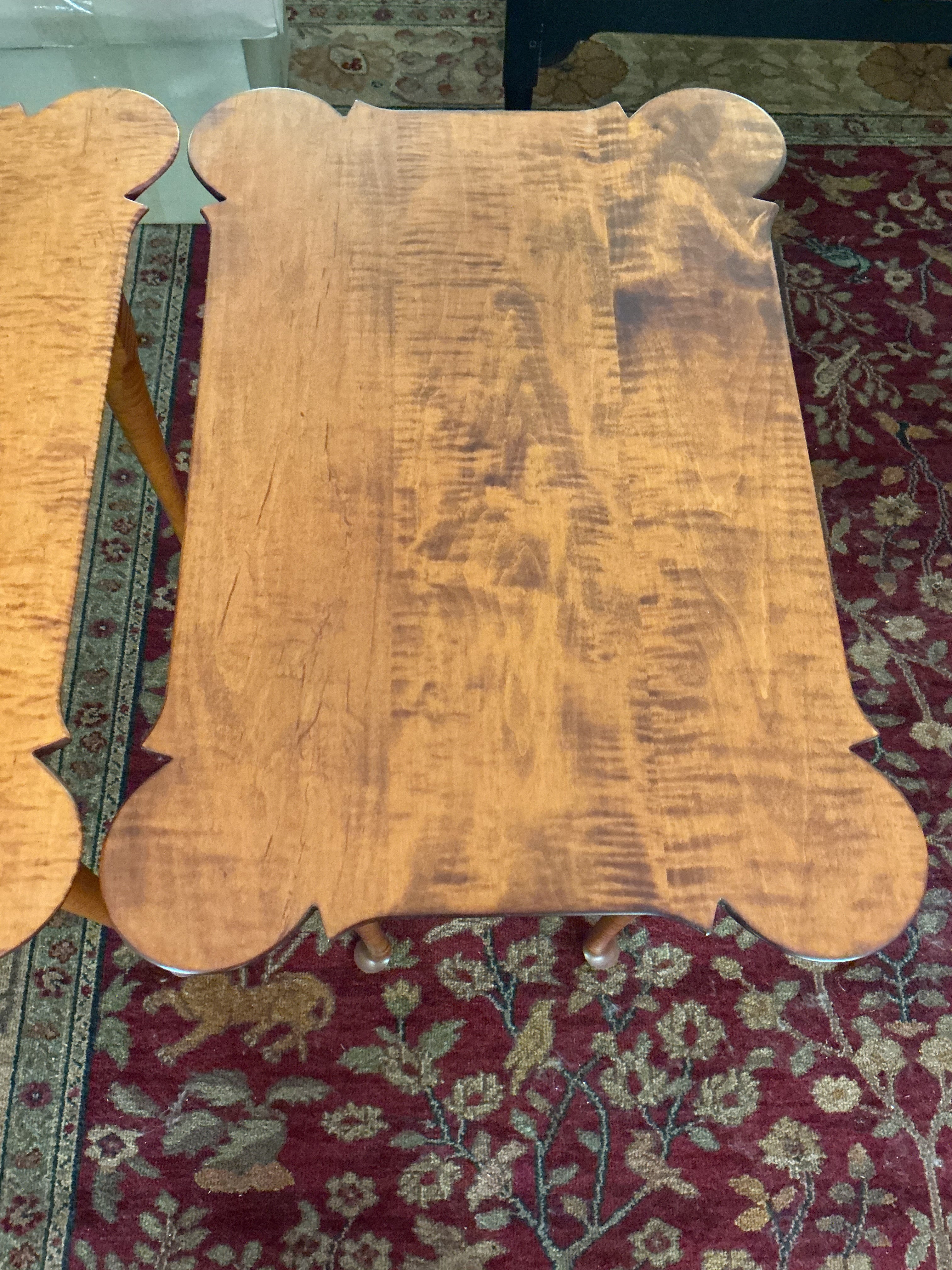 2 original JL Treharn porringer side tables. Price is for the pair