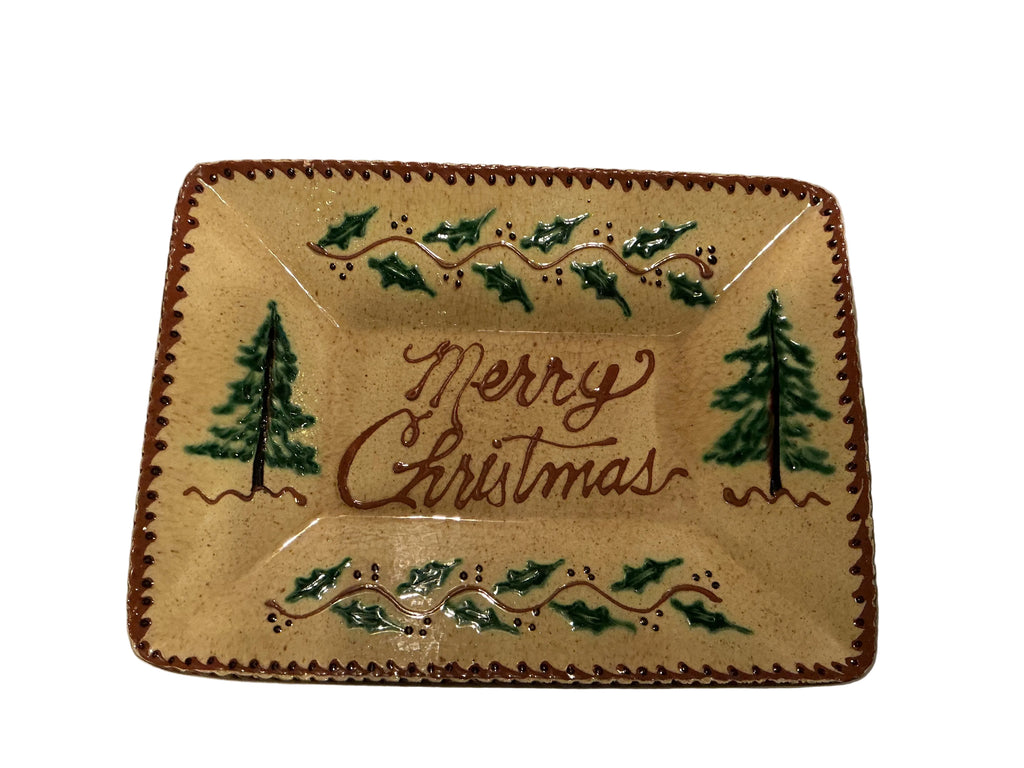 11.5” by 8.5” redware plate by Turtlecreek Potters