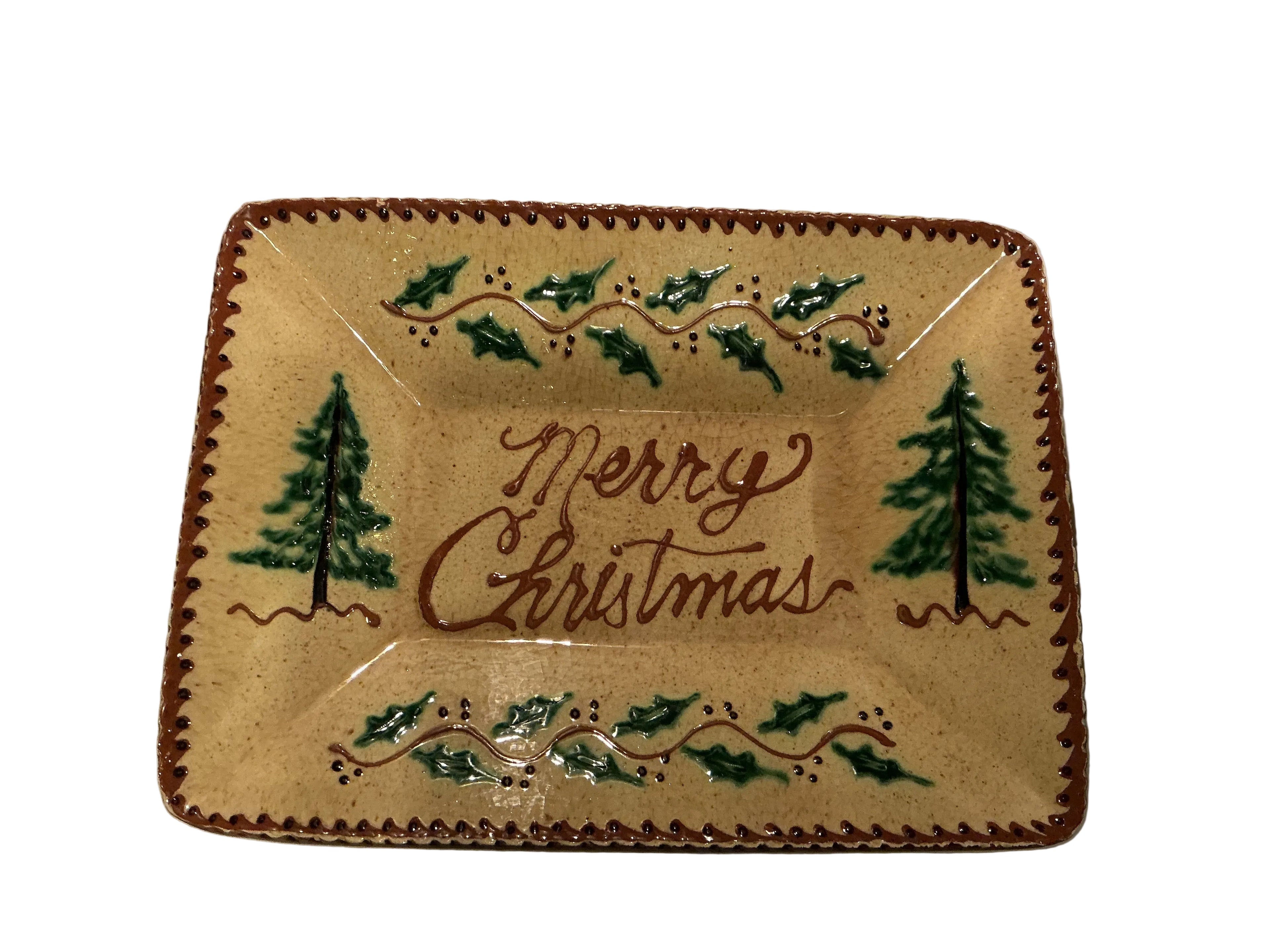 11.5” by 8.5” redware plate by Turtlecreek Potters