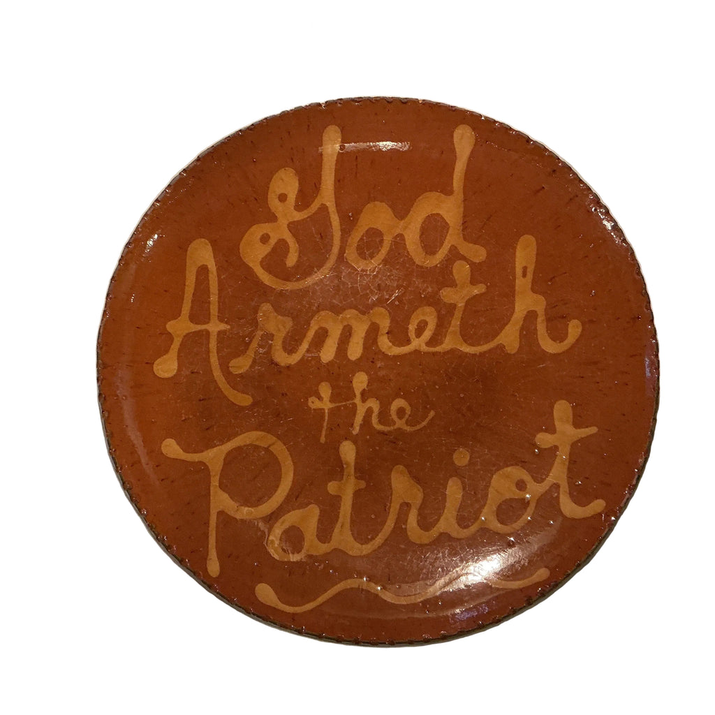 10” Redware plate by Betty Lou of Turtlecreek Potters
