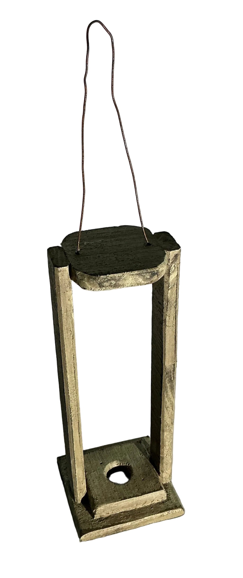 2 piece hanging wood lantern