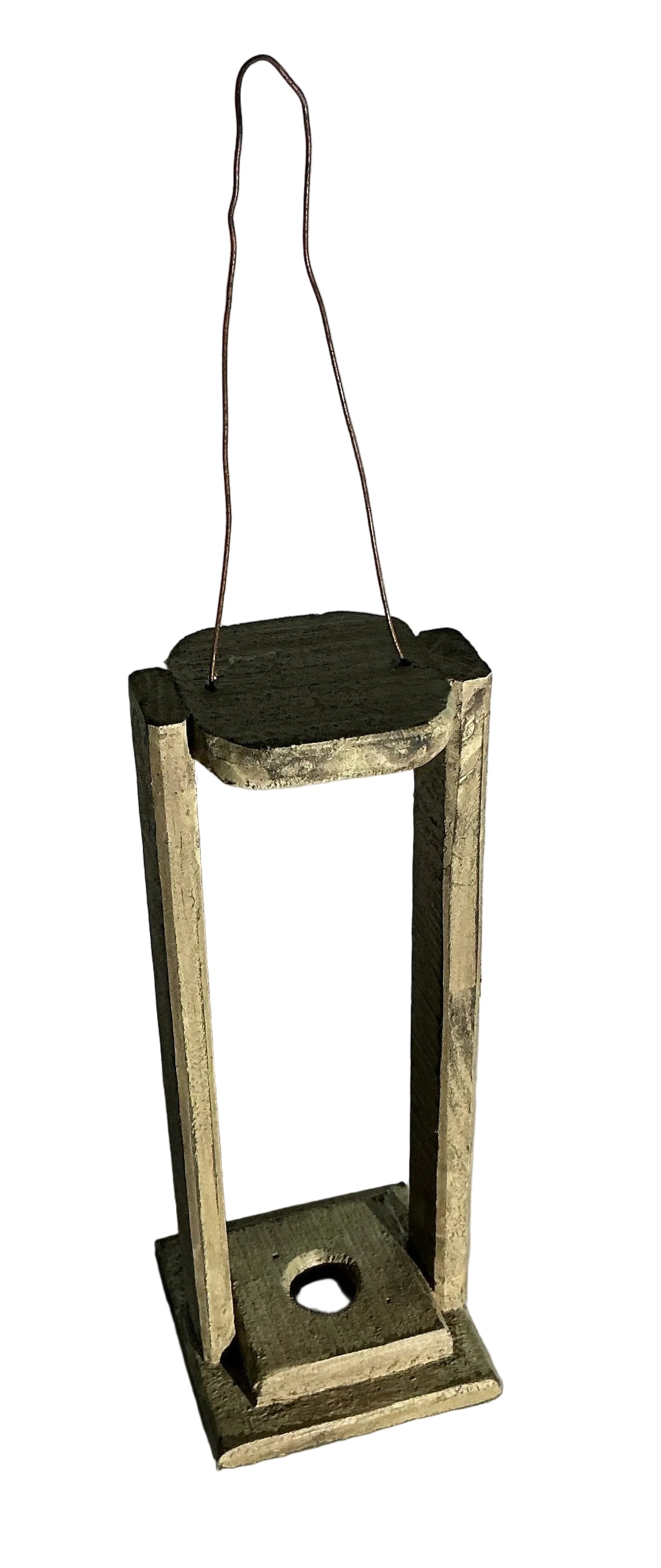 2 piece hanging wood lantern