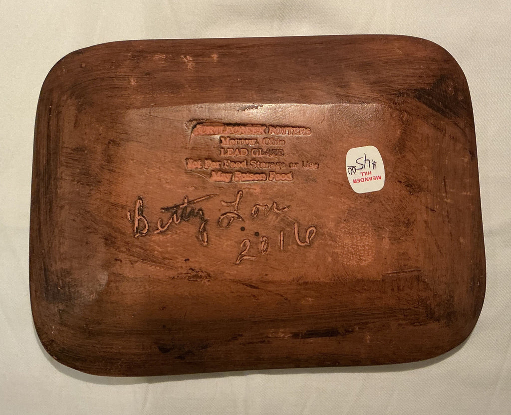 7.75” Redware plate by Betty Lou of Turtlecreek Pottery