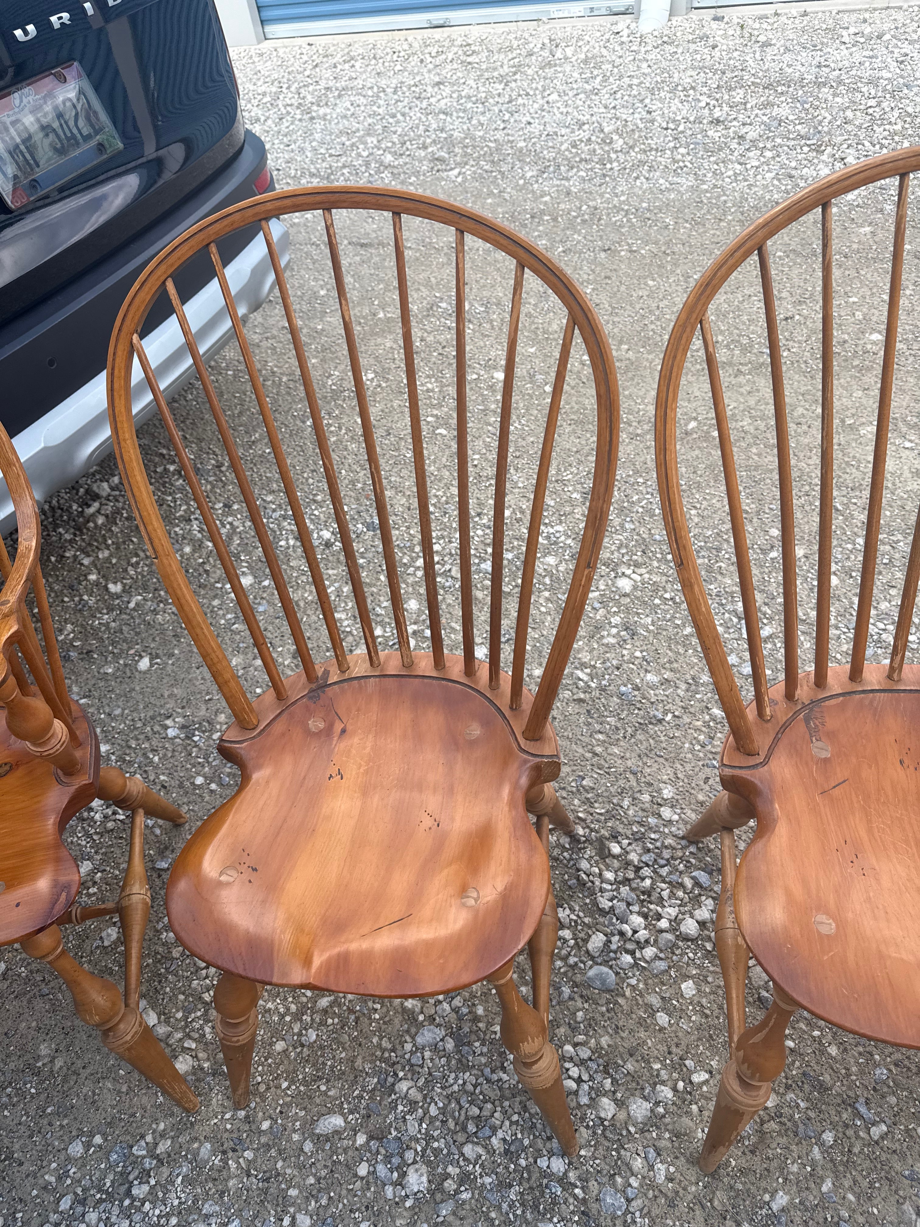 Six D.R. Dimes Windsor Chairs