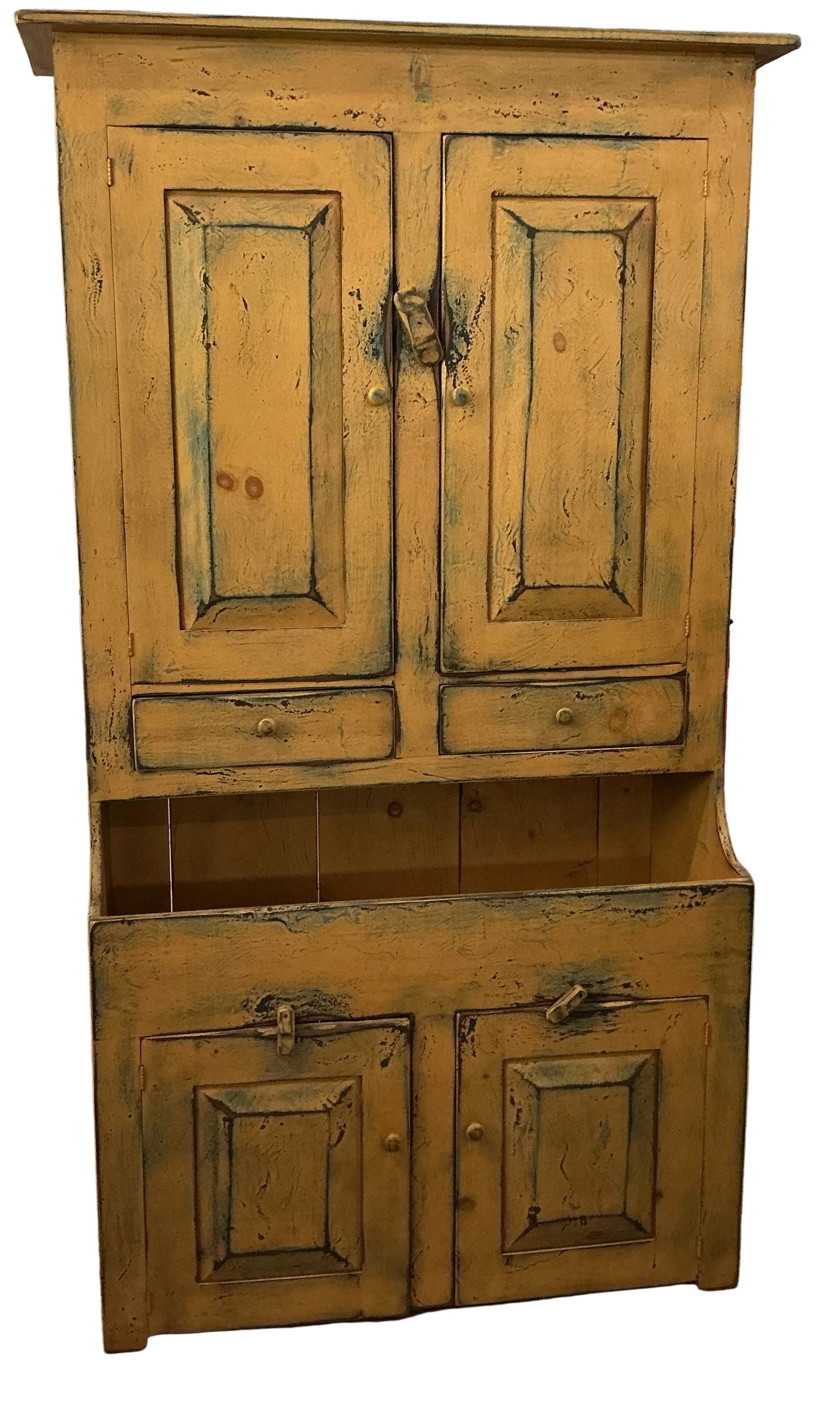 One piece mustard drysink cupboard