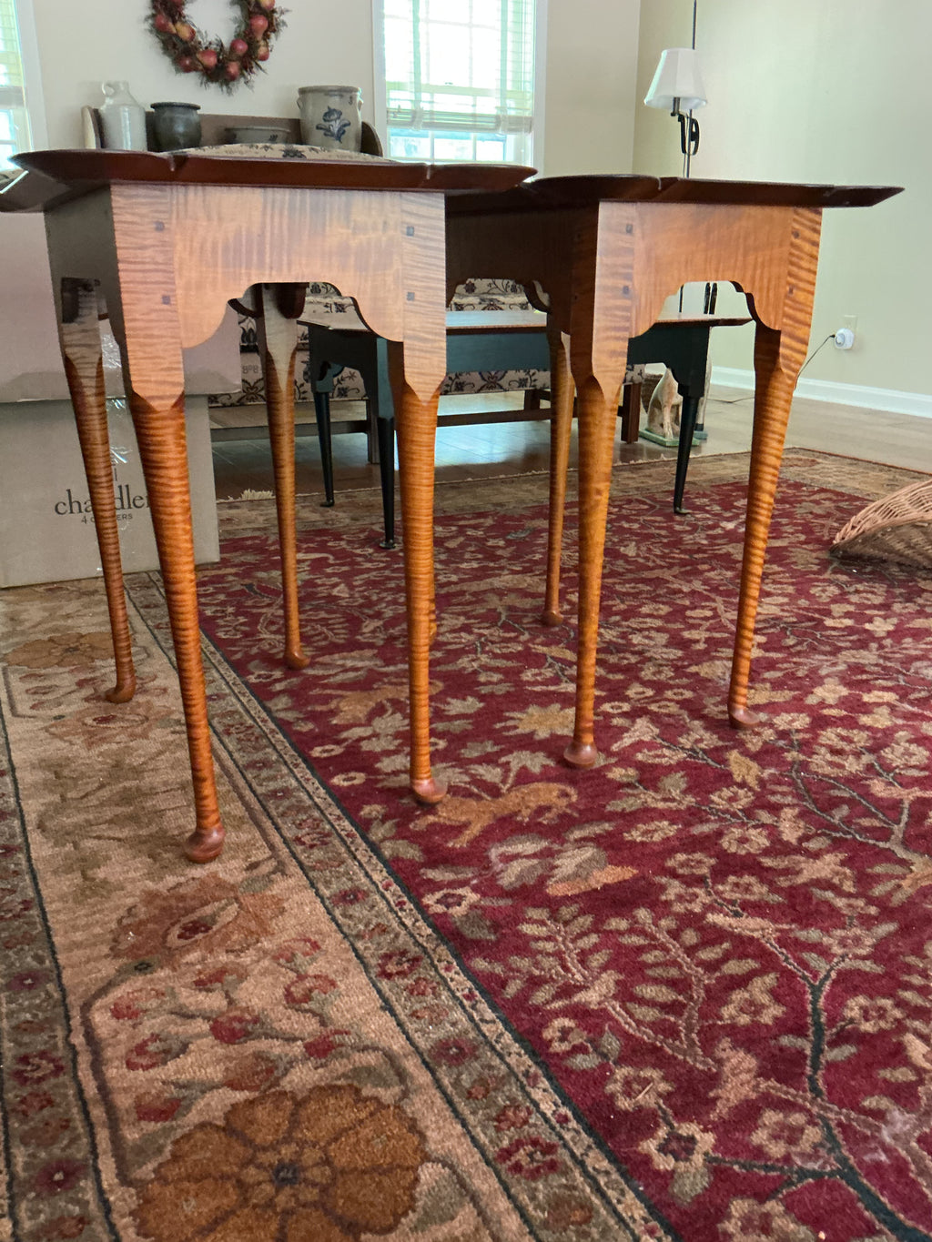 2 original JL Treharn porringer side tables. Price is for the pair