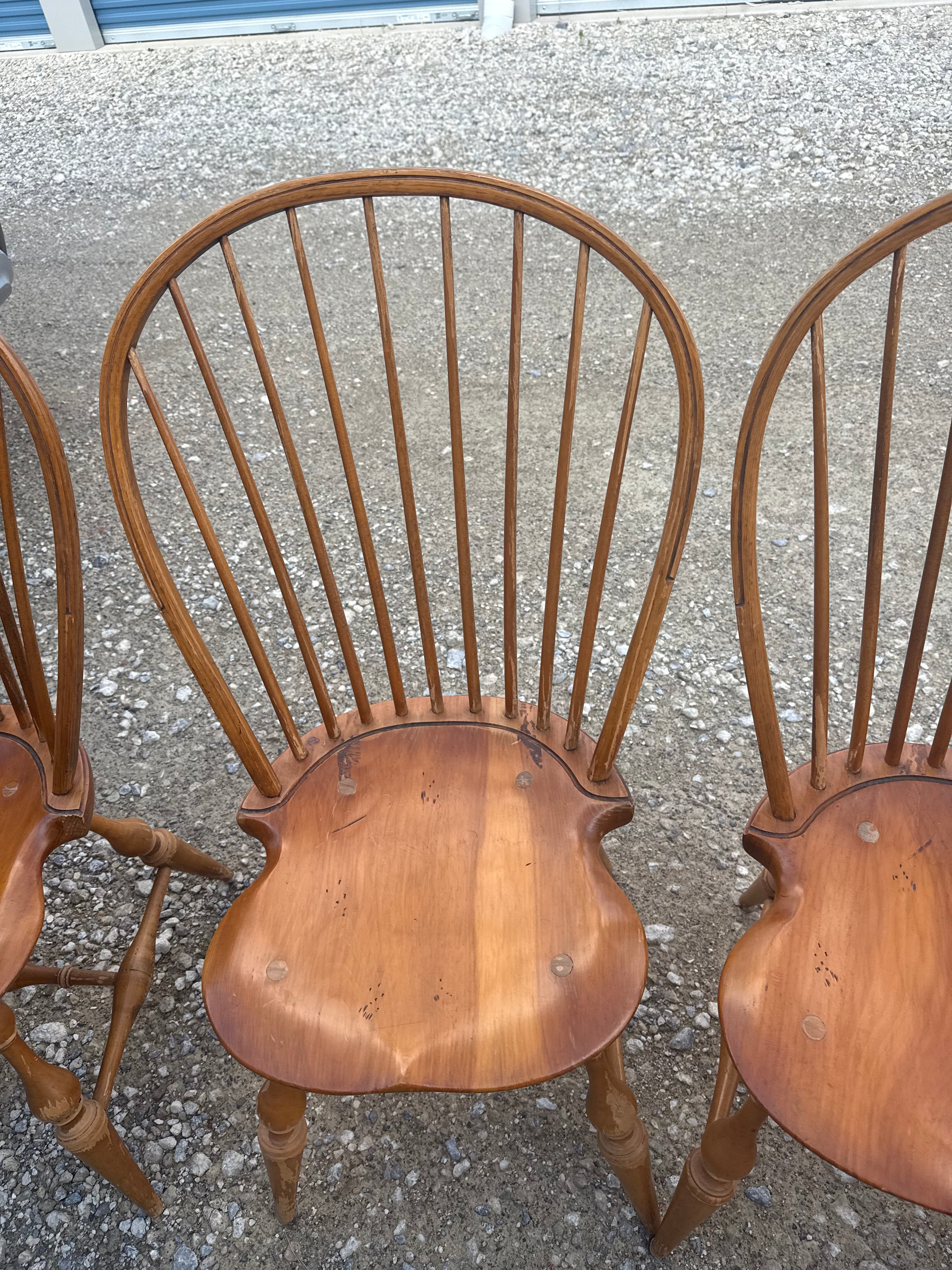 Six D.R. Dimes Windsor Chairs