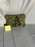 Hooked Christmas tree pillow