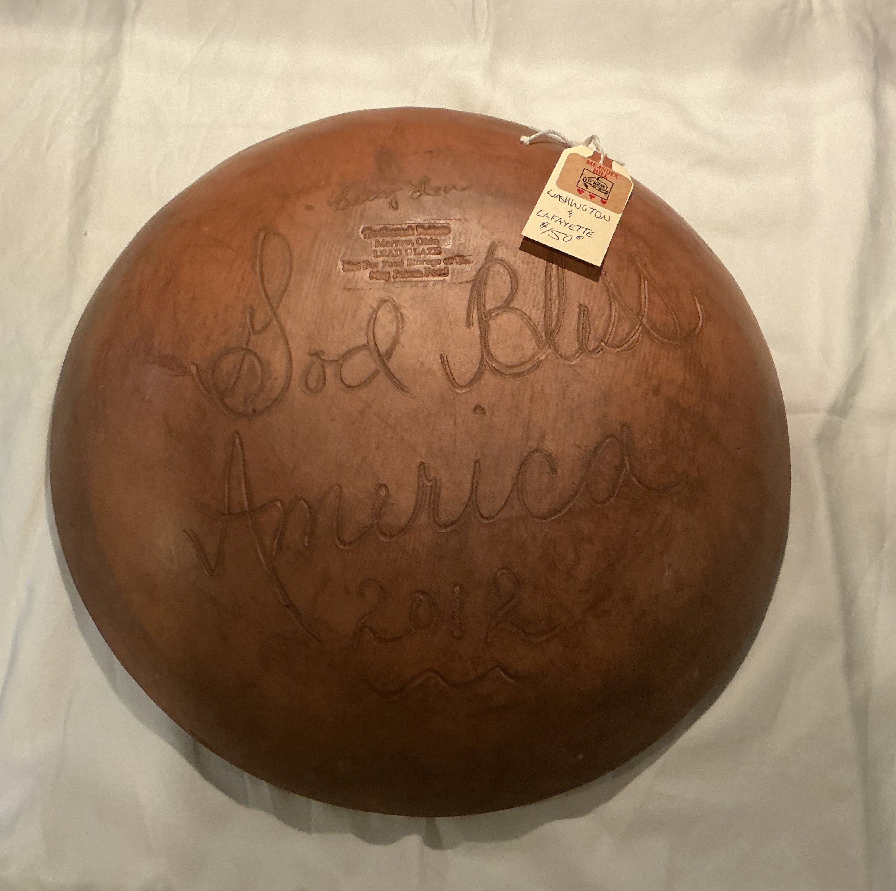 12.5” Redware plate by Turtlecreek Potters