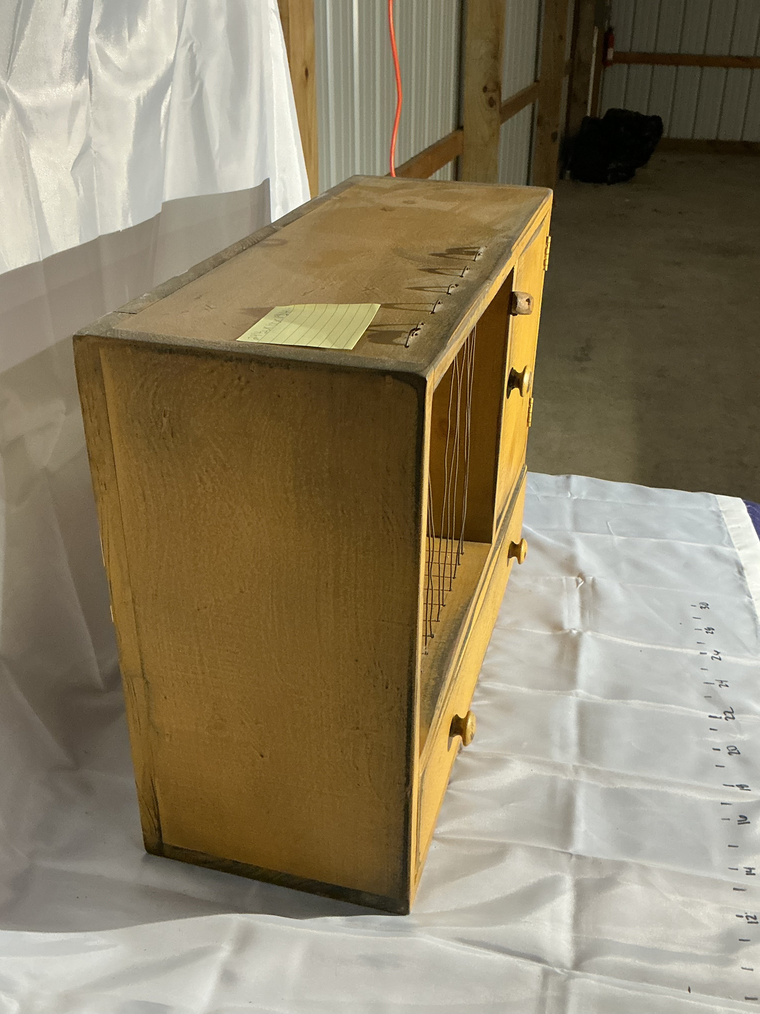 Mustard wall cupboard/plate cupboard
