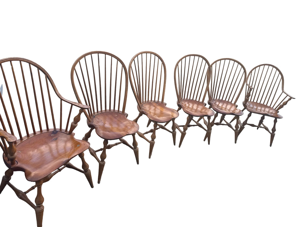 Six D.R. Dimes Windsor Chairs