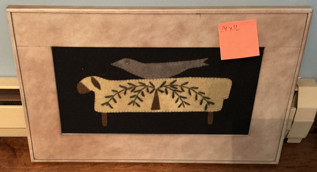 Hand made sheep picture on felt