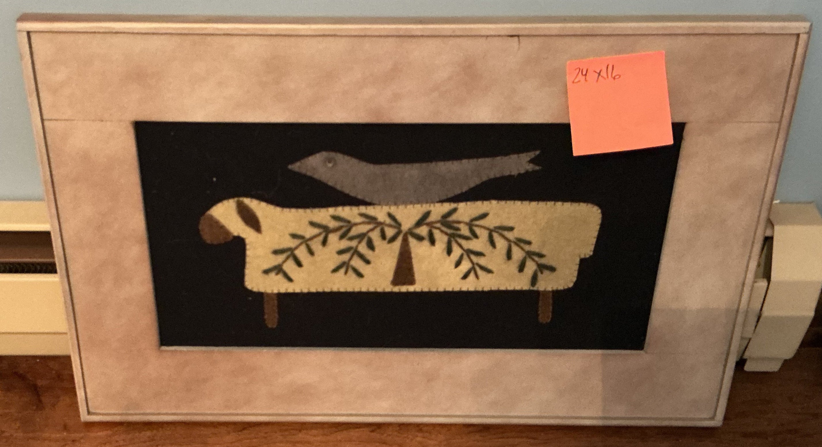Hand made sheep picture on felt