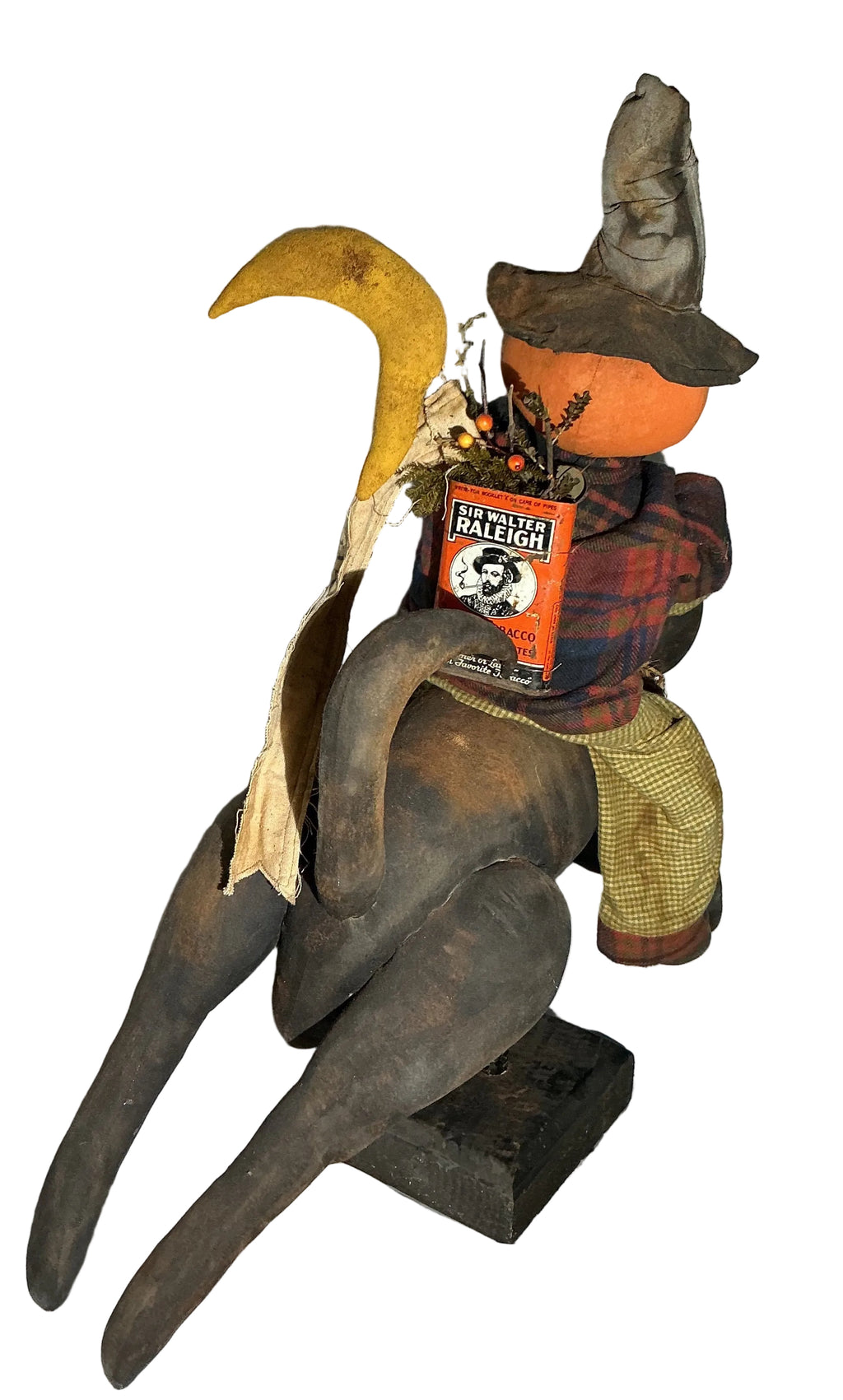 Jack-o-lantern riding cat