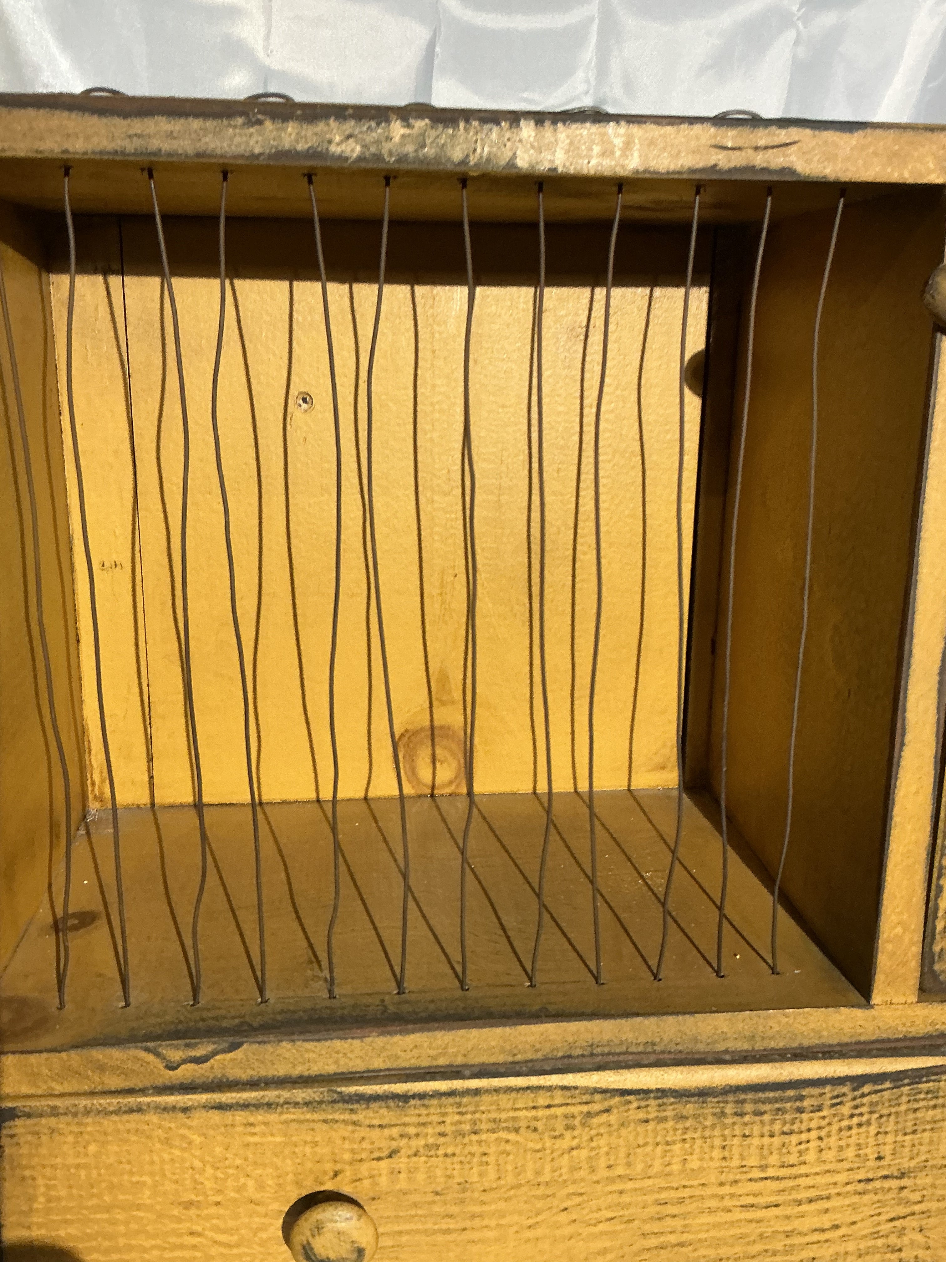 Mustard wall cupboard/plate cupboard