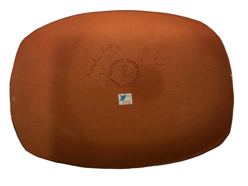 13” x 9” redware plate by Cabin Craft Pottery by Cazan