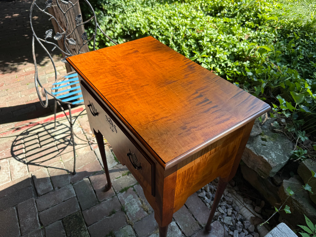 J.L. Treharn Tiger Maple Queen Anne Server
