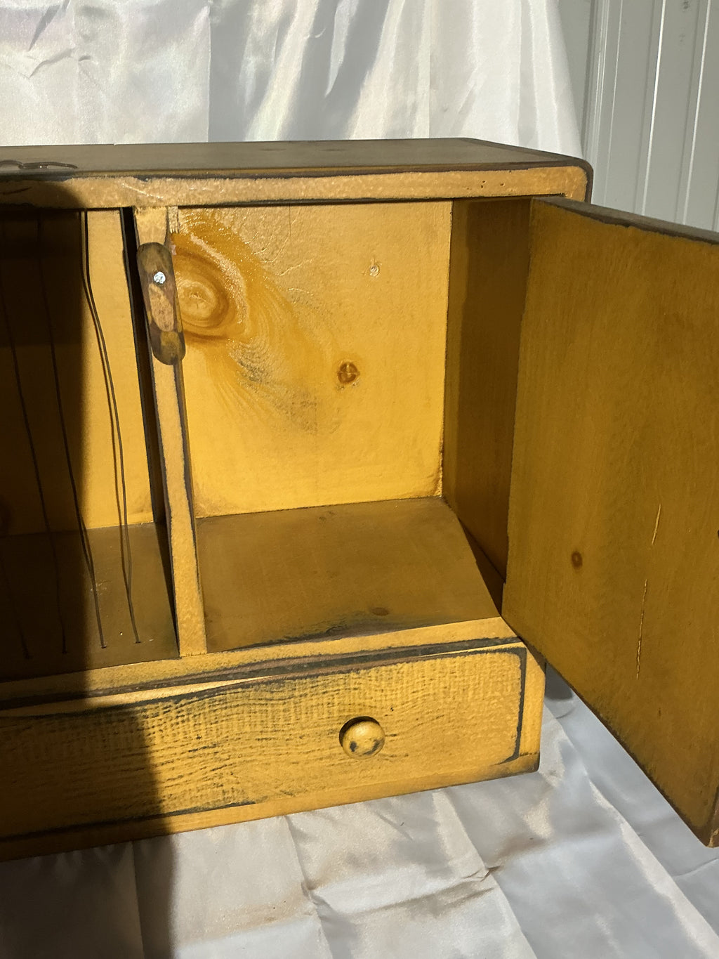 Mustard wall cupboard/plate cupboard