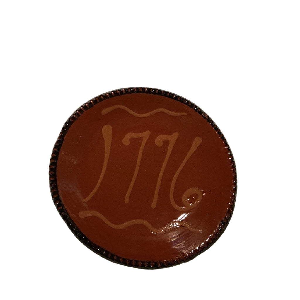 8” redware plate by Cabin Craft Pottery by Cazan