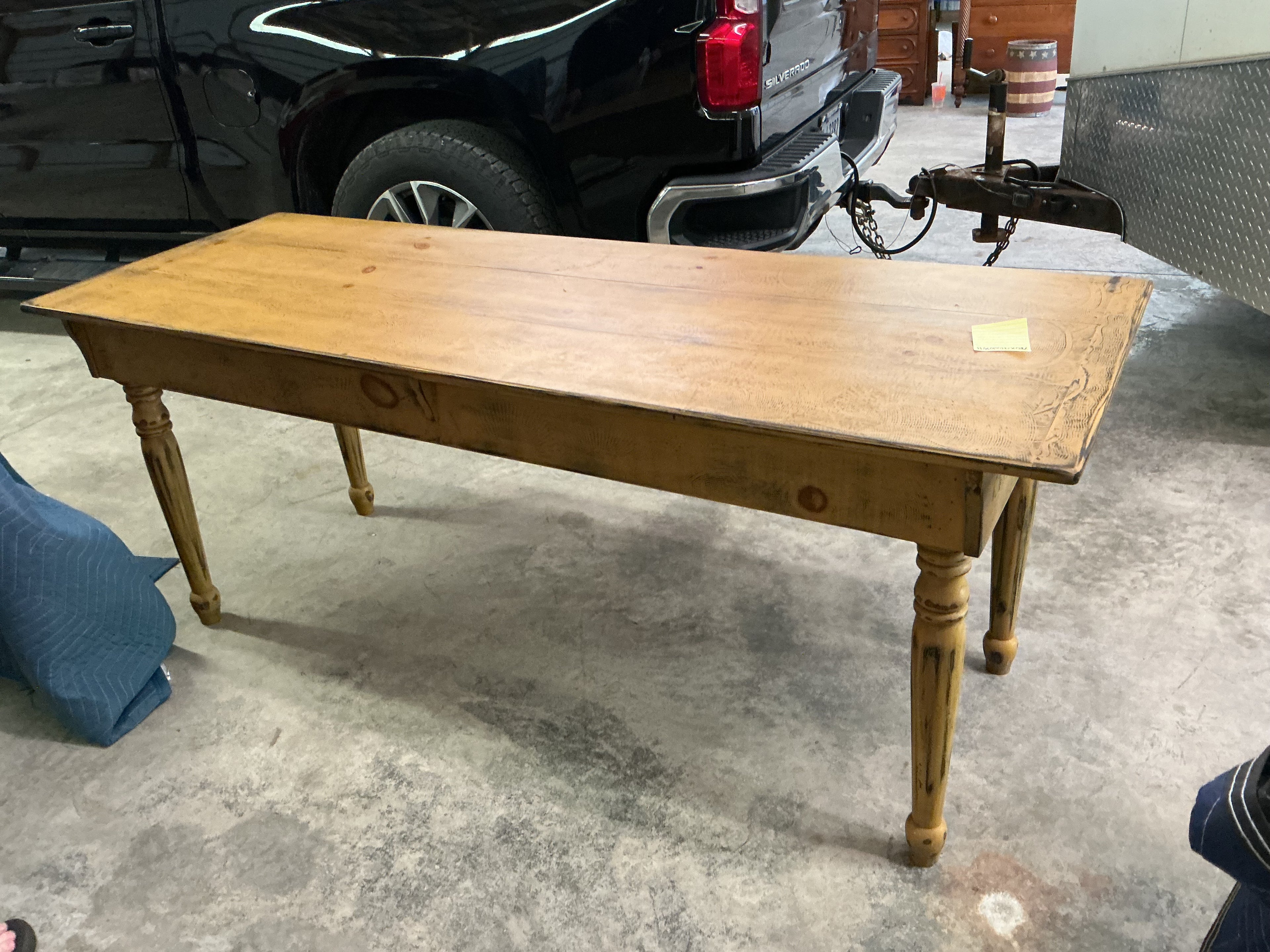 Hand grained mustard table