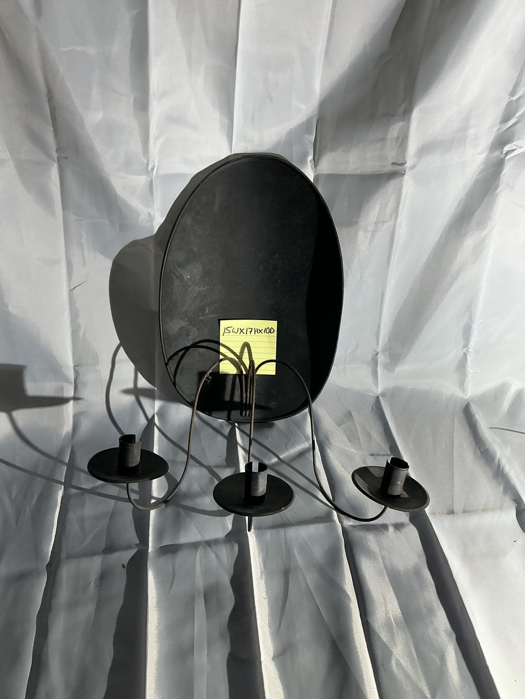 Large 3 arm tin wall sconce by Carriage House Lantern