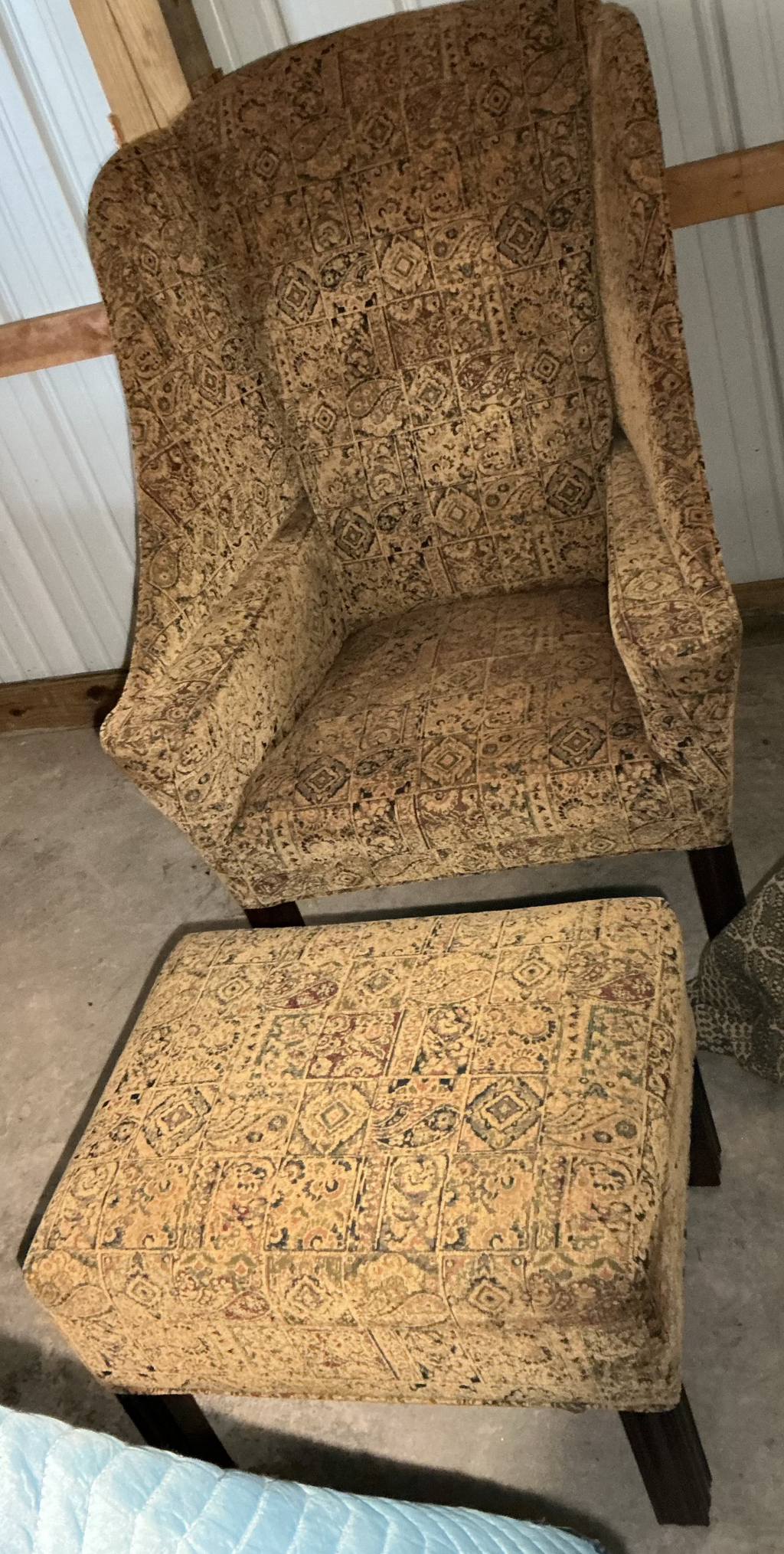 Chair and ottoman by Hallogan